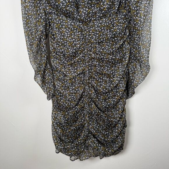 ASTR The Label Black Disty Floral Rouched Dress Size Small - Picture 12 of 14